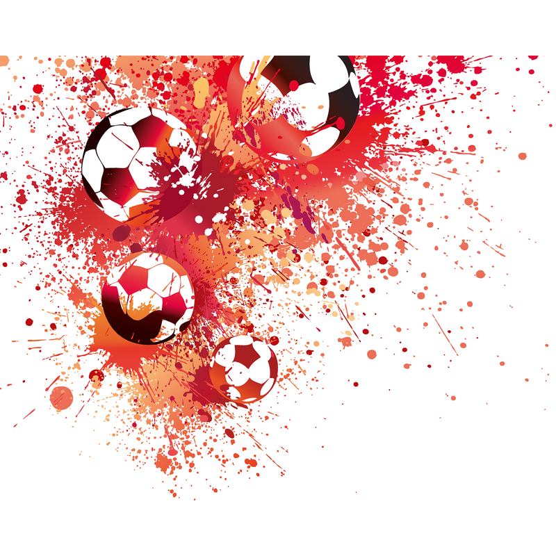 Football Splash Red Mural (Large) by Origin Murals