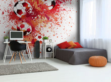 Football Splash Red Mural (Large) by Origin Murals
