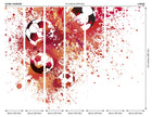 Football Splash Red Mural (Large) by Origin Murals
