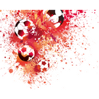 Football Splash Red Mural (Medium) by Origin Murals