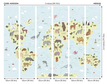 Childrens World Map Blue Mural (Medium) by Origin Murals