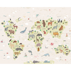 Childrens World Map Natural Mural (Large) by Origin Murals
