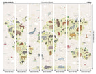 Childrens World Map Natural Mural (Large) by Origin Murals