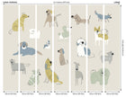 Happy Dogs Warm Grey Mural (Large) by Origin Murals