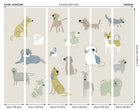 Happy Dogs Warm Grey Mural (Medium) by Origin Murals