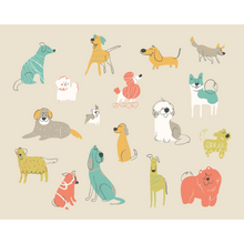 Happy Dogs Citrus Gold Mural (Large) by Origin Murals