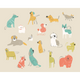 Happy Dogs Citrus Gold Mural (Medium) by Origin Murals