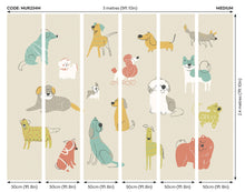 Happy Dogs Citrus Gold Mural (Medium) by Origin Murals