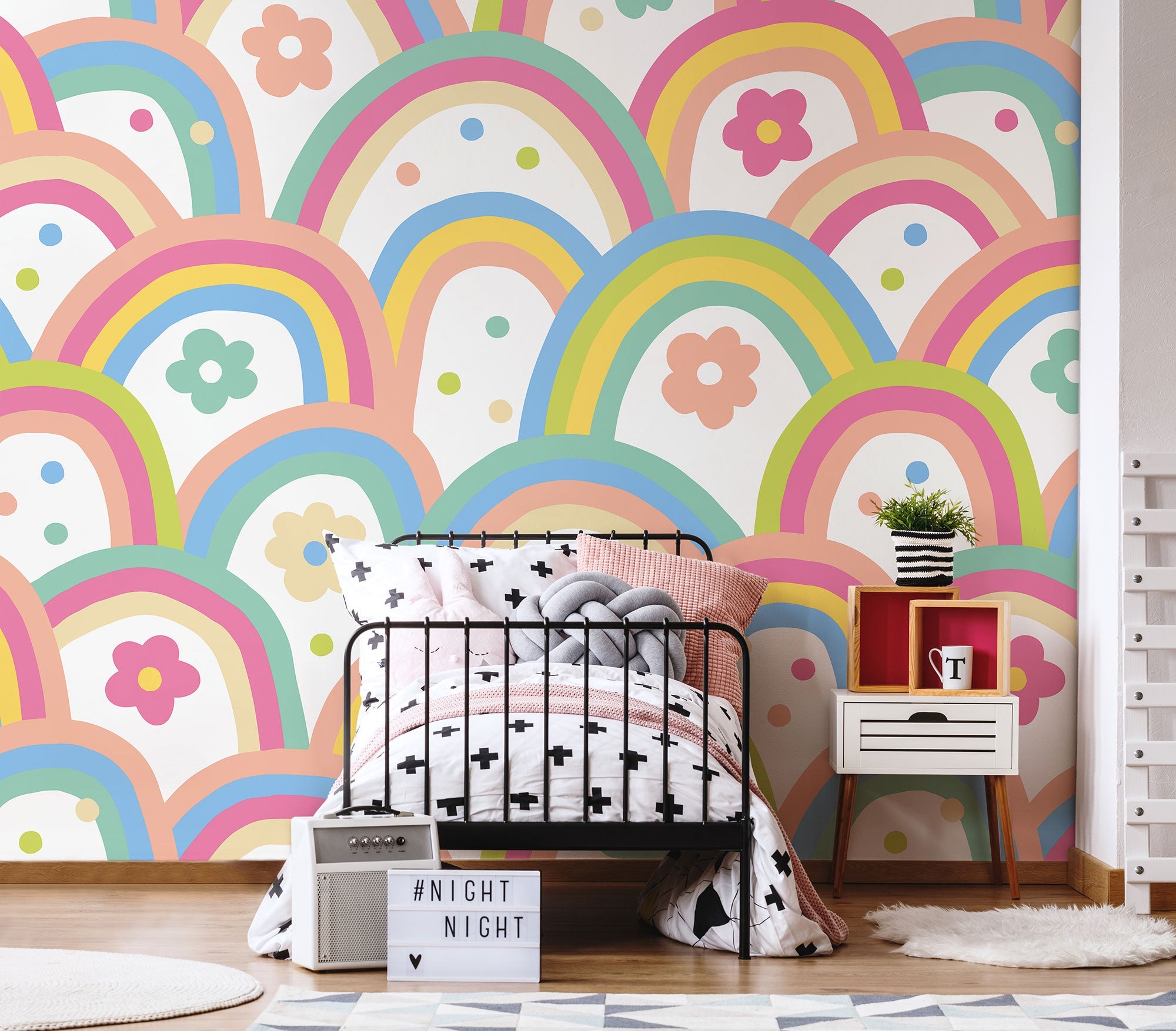 Rainbow Wobble Coral Pinks Mural (Large) by Origin Murals