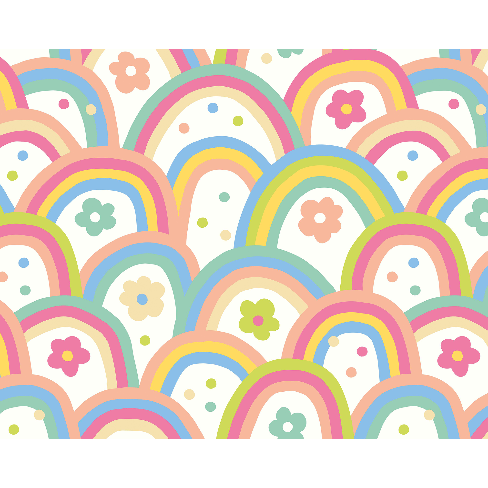 Rainbow Wobble Coral Pinks Mural (Medium) by Origin Murals