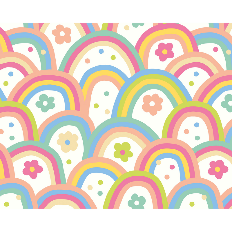 Rainbow Wobble Coral Pinks Mural (Medium) by Origin Murals