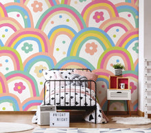 Rainbow Wobble Coral Pinks Mural (Medium) by Origin Murals