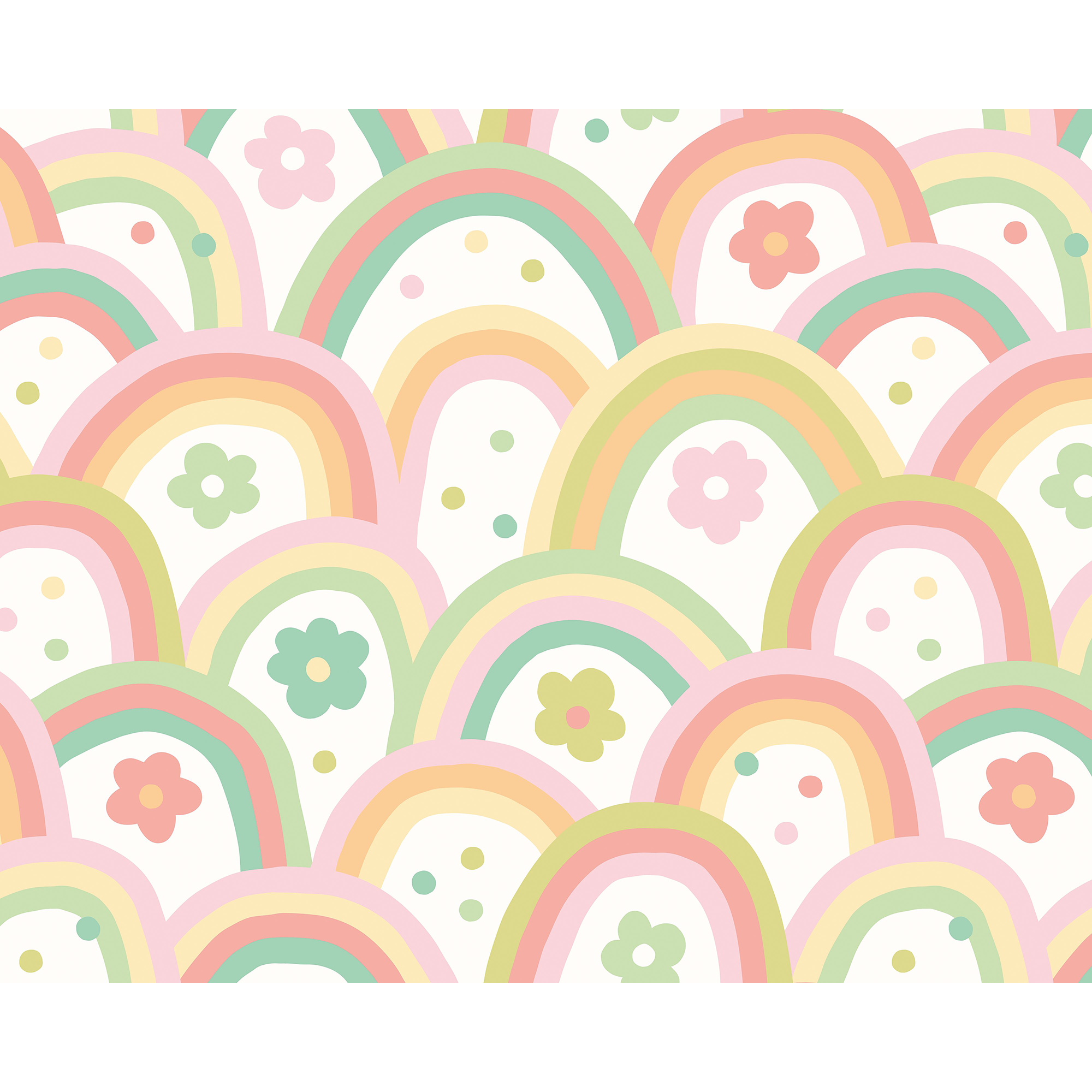 Rainbow Wobble Apple Green Mural (Medium) by Origin Murals