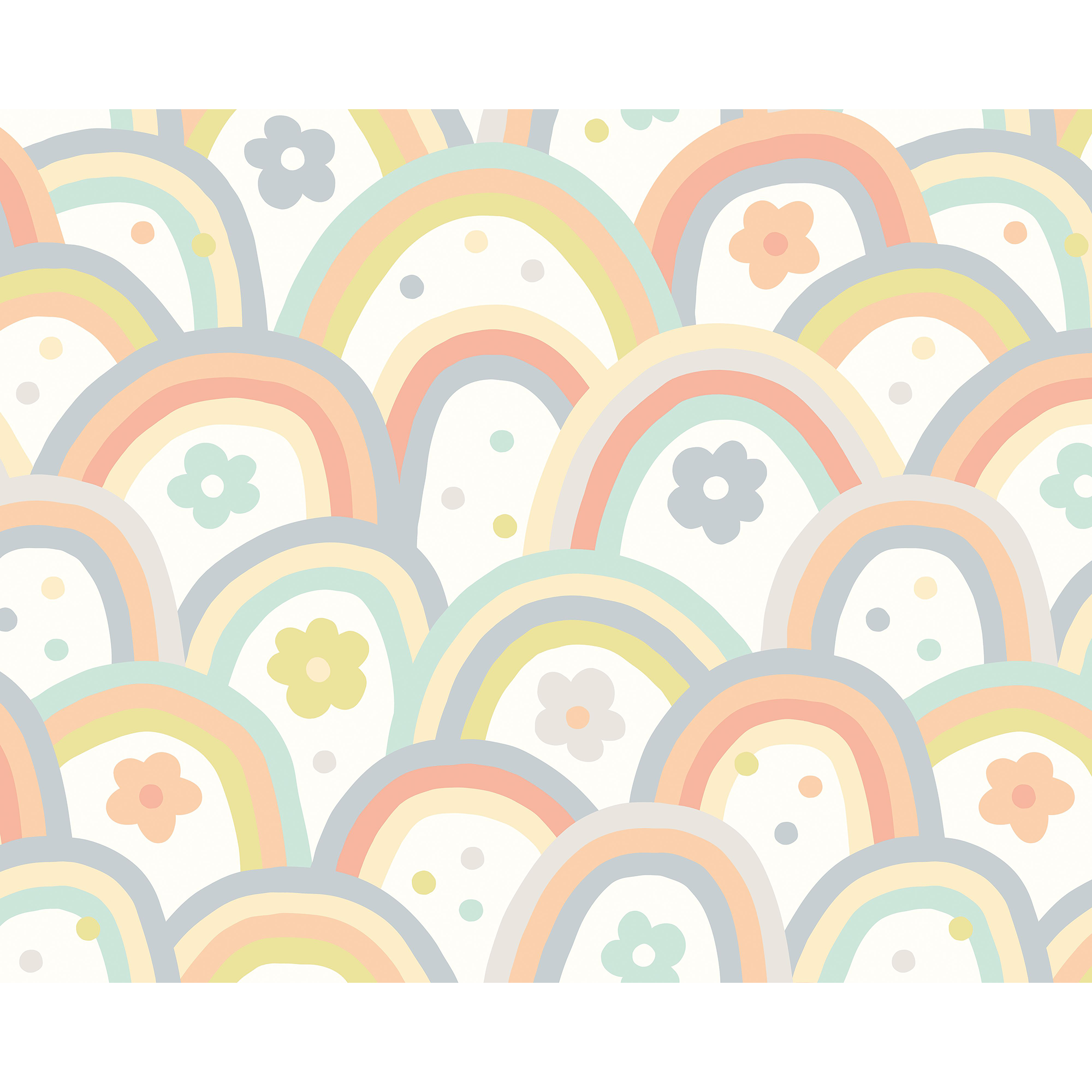 Rainbow Wobble Warm Grey Mural (Medium) by Origin Murals