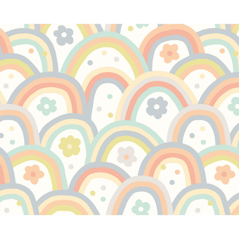 Rainbow Wobble Warm Grey Mural (Medium) by Origin Murals