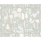Scandi Forest Animals Warm Grey Mural (Medium) by Origin Murals