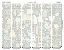 Scandi Forest Animals Warm Grey Mural (Medium) by Origin Murals