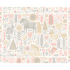 Scandi Forest Animals Blush Pink & Grey Mural (Medium) by Origin Murals