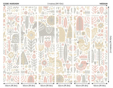 Scandi Forest Animals Blush Pink & Grey Mural (Medium) by Origin Murals