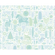Scandi Forest Animals Teal Blue Mural (Large) by Origin Murals