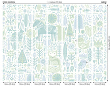 Scandi Forest Animals Teal Blue Mural (Large) by Origin Murals
