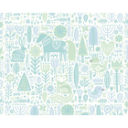 Scandi Forest Animals Teal Blue Mural (Medium) by Origin Murals