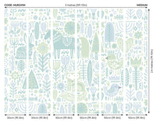 Scandi Forest Animals Teal Blue Mural (Medium) by Origin Murals