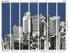 Urban City Skyscrapers Navy Blue Mural (Large) by Origin Murals