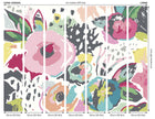 Abstract Floral Raspberry Pink Mural (Large) by Origin Murals