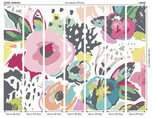Abstract Floral Raspberry Pink Mural (Large) by Origin Murals