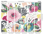 Abstract Floral Raspberry Pink Mural (Medium) by Origin Murals
