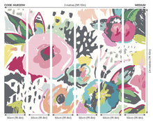 Abstract Floral Raspberry Pink Mural (Medium) by Origin Murals