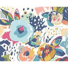 Abstract Floral Navy Blue Mural (Large) by Origin Murals