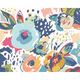 Abstract Floral Navy Blue Mural (Medium) by Origin Murals