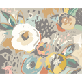 Abstract Floral Warm Grey Mural (Medium) by Origin Murals