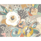 Abstract Floral Warm Grey Mural (Medium) by Origin Murals