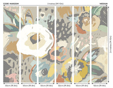 Abstract Floral Warm Grey Mural (Medium) by Origin Murals