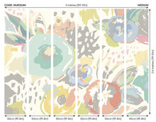 Abstract Floral Pastel Blue Mural (Medium) by Origin Murals