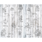 Alice In Wonderland Vintage Wood White Mural (Large) by Origin Murals
