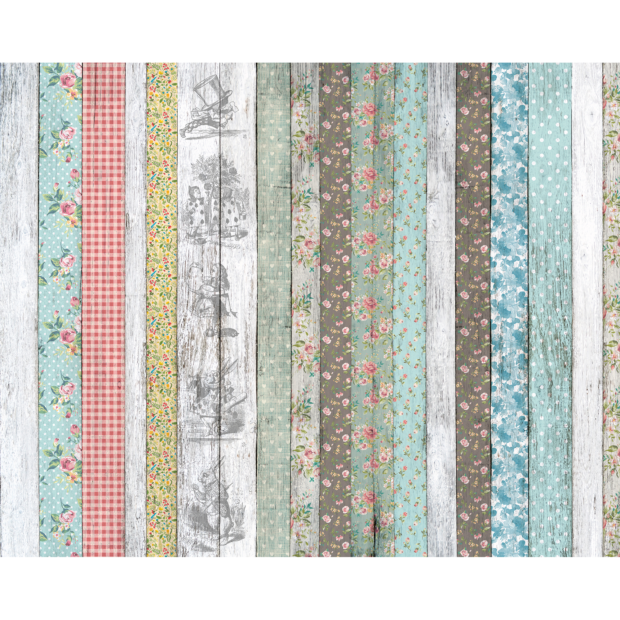 Alice In Wonderland Picnic Blanket Multi Mural (Large) by Origin Murals