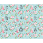 Alice In Wonderland English Rose Print Blue Mural (Large) by Origin Murals