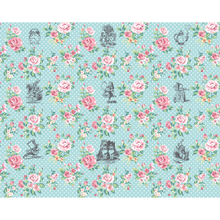 Alice In Wonderland English Rose Print Blue Mural (Large) by Origin Murals