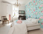 Alice In Wonderland English Rose Print Blue Mural (Medium) by Origin Murals
