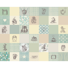 Alice In Wonderland Retro Illustrations Natural Mural (Large) by Origin Murals
