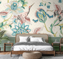 Cranes In Flight Cream Mural (Medium) by Origin Murals