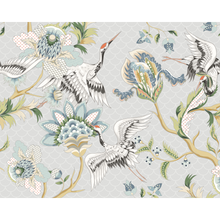 Cranes In Flight Grey Mural (Large) by Origin Murals