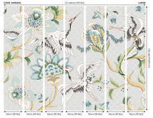 Cranes In Flight Grey Mural (Large) by Origin Murals
