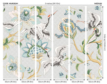 Cranes In Flight Grey Mural (Medium) by Origin Murals