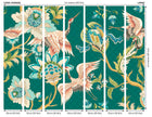 Cranes In Flight Green Mural (Large) by Origin Murals