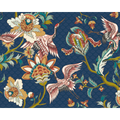 Cranes In Flight Navy Blue Mural (Large) by Origin Murals